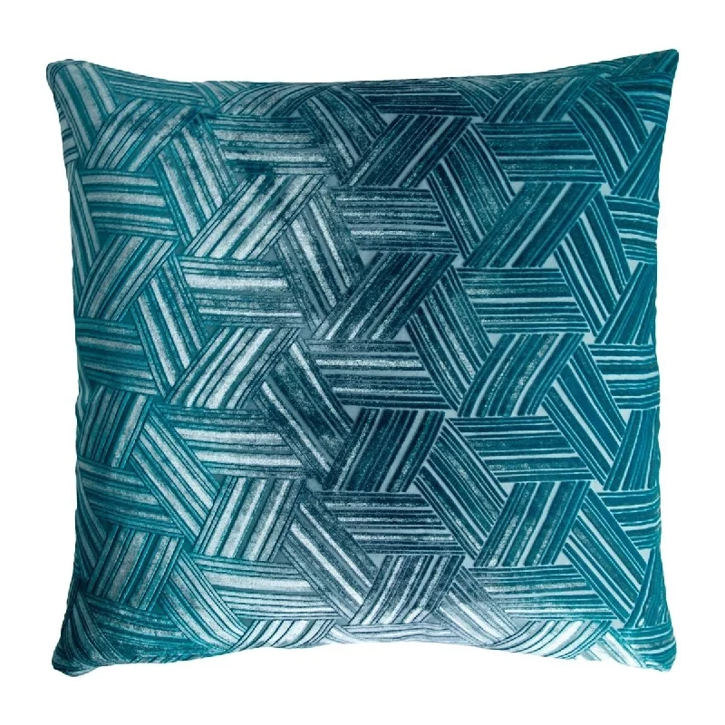 Hurry In Pacific Entwined Velvet Pillow by Kevin O'Brien Studio