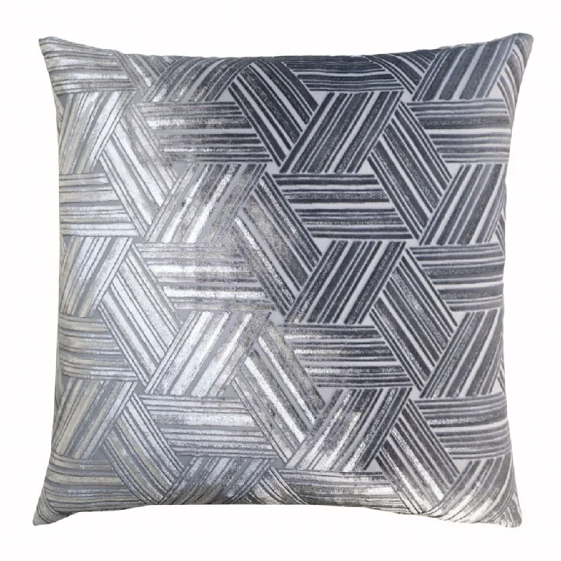 Amazing Deals Silver Entwined Velvet Pillow by Kevin O'Brien Studio