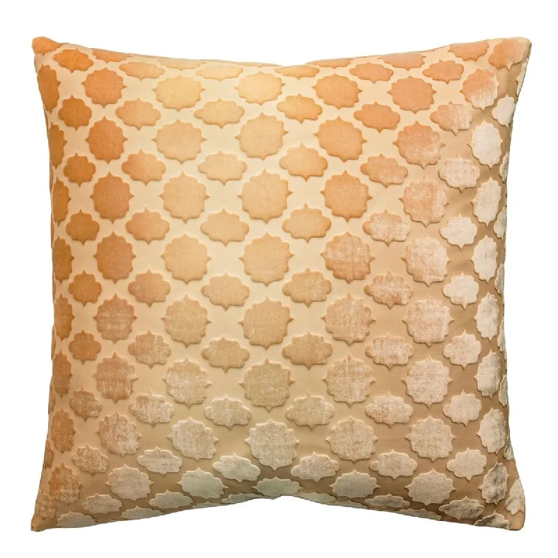 Fantastic Offers Gold Beige Mod Fretwork Velvet Pillow by Kevin O'Brien Studio