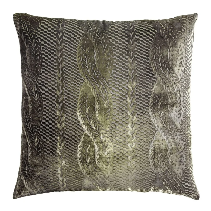 Weekend Deals to Make You Happy Oregano Cable Knit Velvet Pillow by Kevin O'Brien Studio