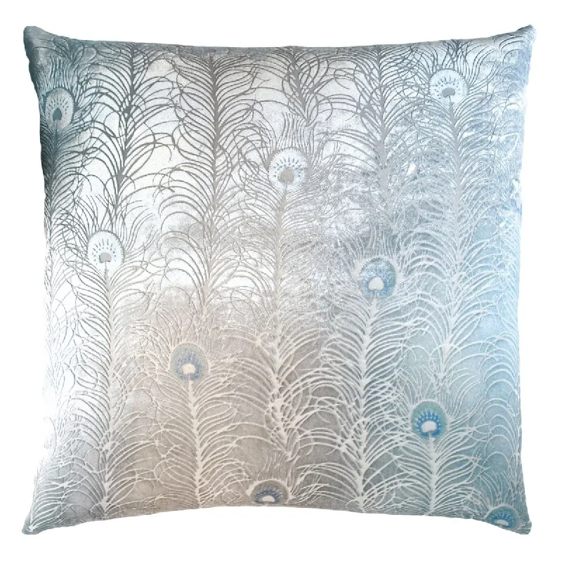 Flash Deals Robin's Egg Peacock Feather Pillow by Kevin O'Brien Studio