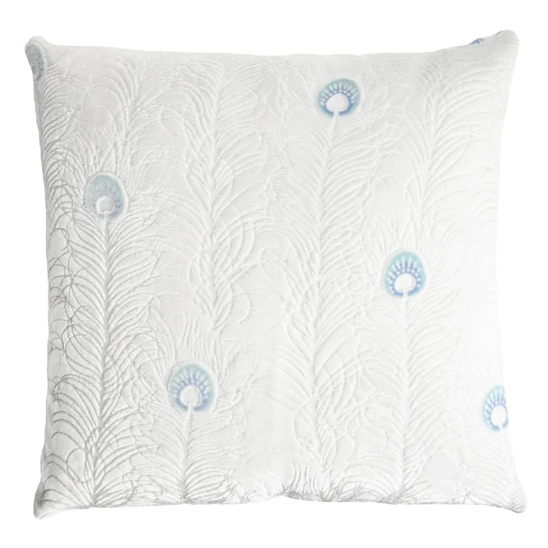 Fantastic Deals White Peacock Feather Pillow by Kevin O'Brien Studio