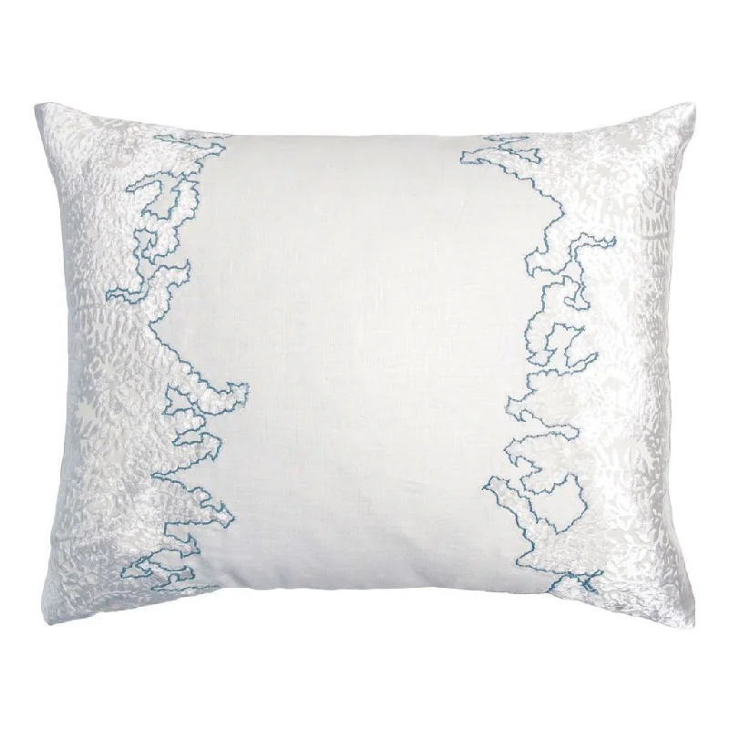 Weekend Discounts to Grab Robin's Egg Ferns Embroidered Velvet Appliqué Pillow