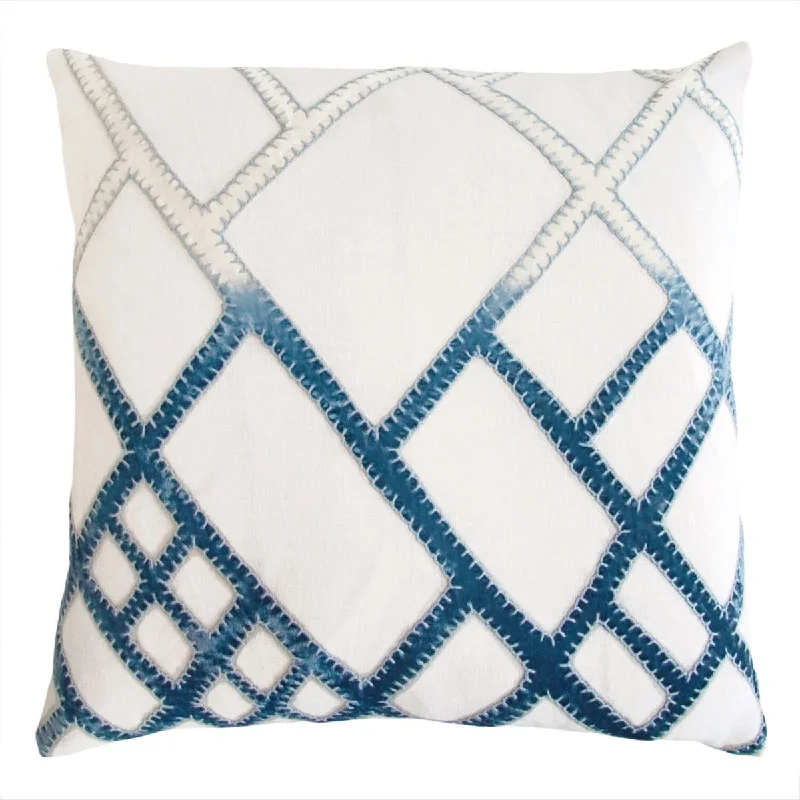 Daily Deals Azul Net Velvet Appliqué Pillow by Kevin O'Brien Studio