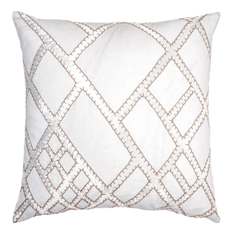 Weekend Bargains to Celebrate Latte Net Velvet Appliqué Pillow by Kevin O'Brien Studio