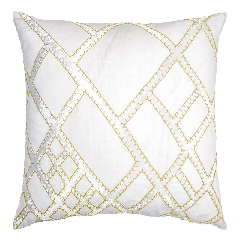 Weekend Bargains to Enjoy Yellow Net Velvet Appliqué Pillow by Kevin O'Brien Studio