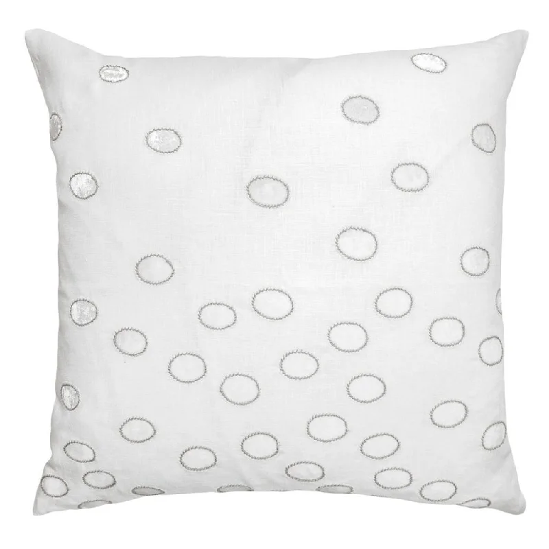Bonus Savings Ovals White & Grey Velvet Appliqué Pillows