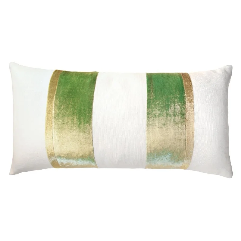 Year-End Sale White & Grass Stripe Decorative Pillow