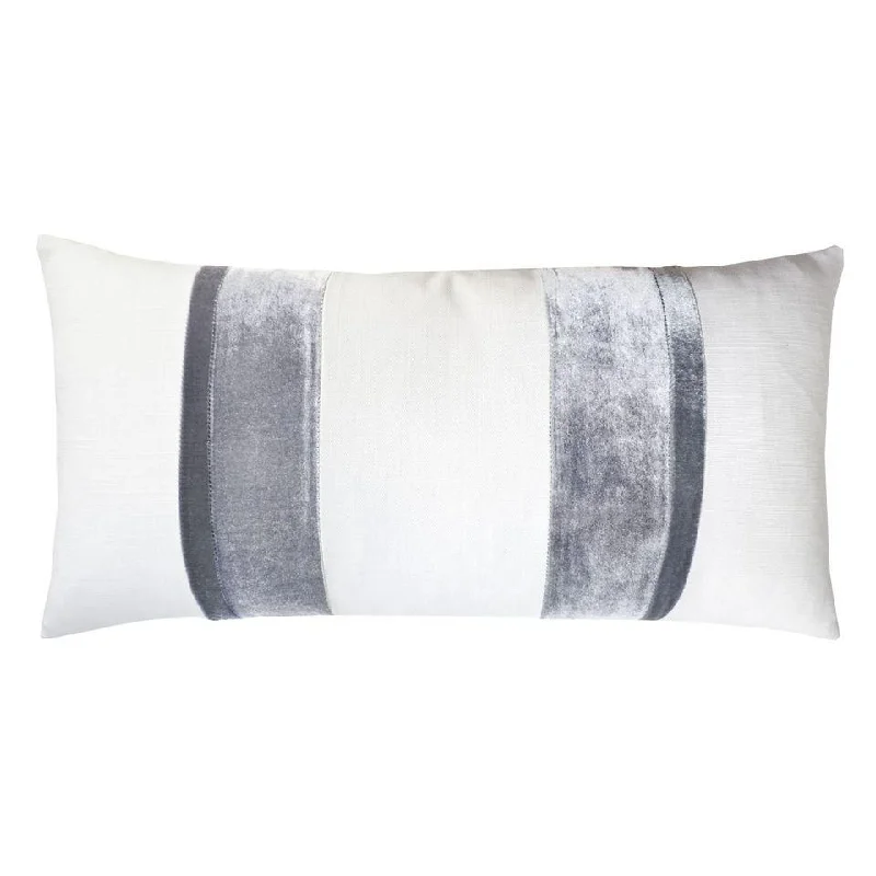Unmissable Offer White & Gray Stripe Oblong Decorative Pillow