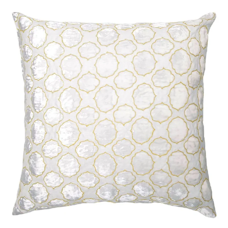 Weekend Bargains Just for You Yellow Tile Velvet Appliqué Pillow by Kevin O'Brien Studio