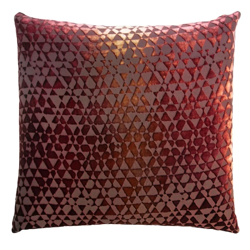 Extra Savings Paprika Triangles Velvet Pillow by Kevin O'Brien Studio
