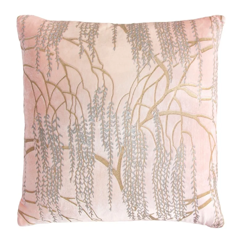 Price Reduction Blush Metallic Willow Velvet Pillows