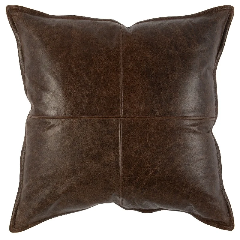 Savings Alert Leather Parsons Cocoa Pillow
