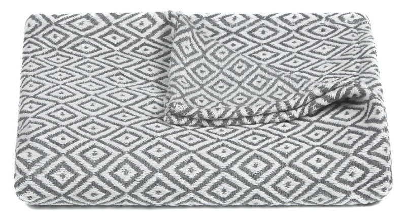 Quick Sale Lia Collection Throw in Grey & White