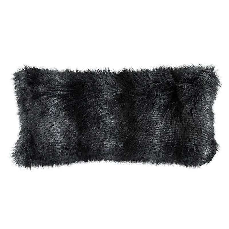 Factory Direct Sale Black Faux Fur Pillow by Lili Alessandra