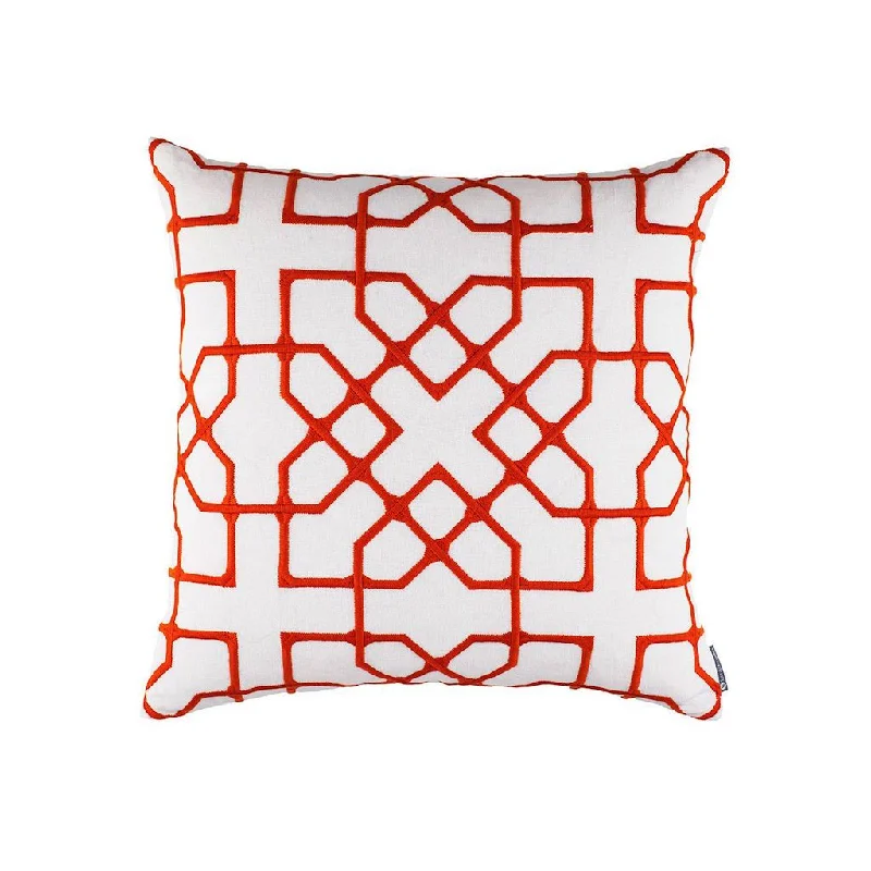 Weekend-Only Price Drops Franco White & Vermillion Pillow by Lili Alessandra