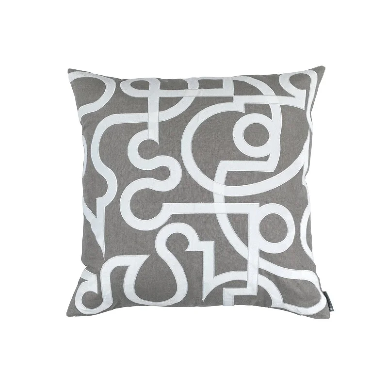 Members Only Geo Light Grey Euro Pillow by Lili Alessandra