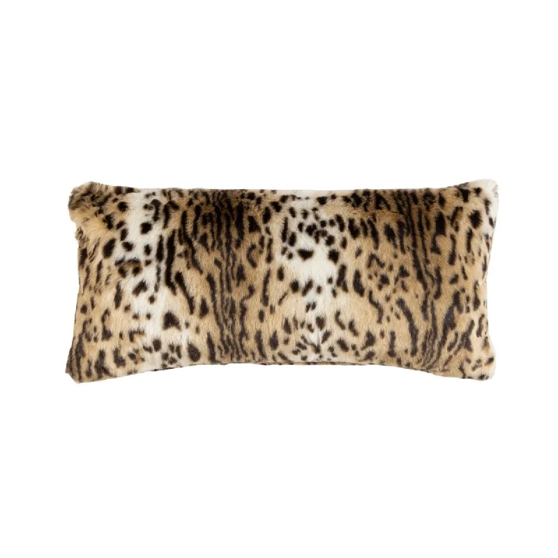 Deal Dash Leopard Faux Fur Large Pillow by Lili Alessandra