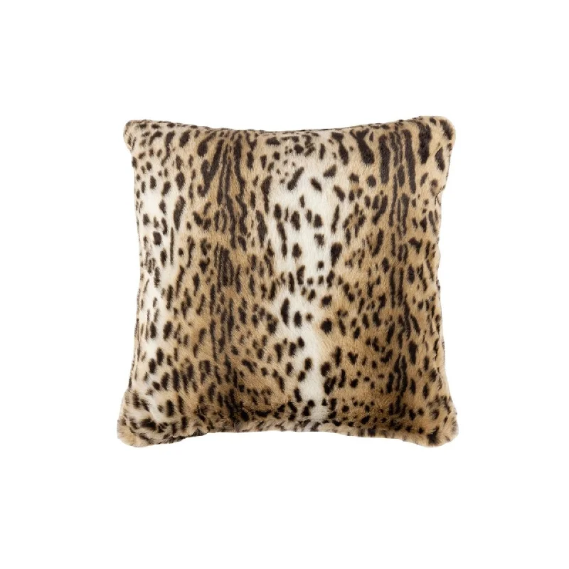 Closeout Leopard Faux Fur Decorative Pillow by Lili Alessandra