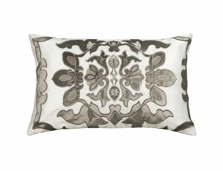 Hot Deal Morocco Silver Velvet Lumbar Pillow by Lili Alessandra