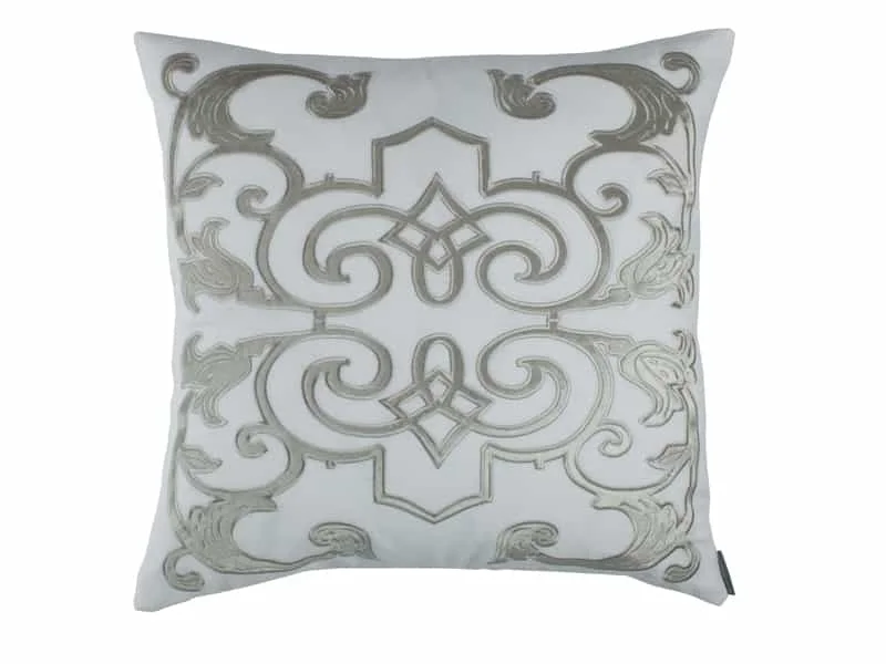 Unbeatable Prices Mozart White & Ice Silver Pillow by Lili Alessandra