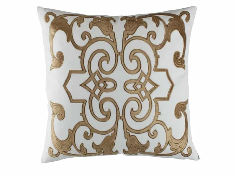 Clearance Sale Mozart White & Straw Pillow by Lili Alessandra