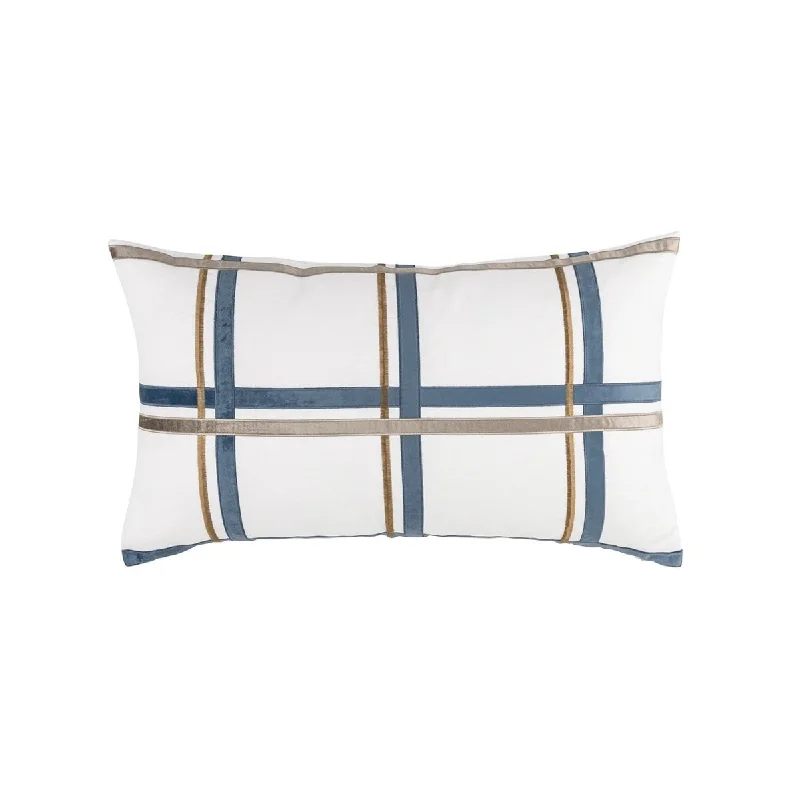 Take Advantage Oliver Smokey Blue & Fawn Large Pillow by Lili Alessandra