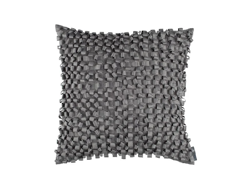 Anniversary Sale Pewter Ribbon Pillow by Lili Alessandra