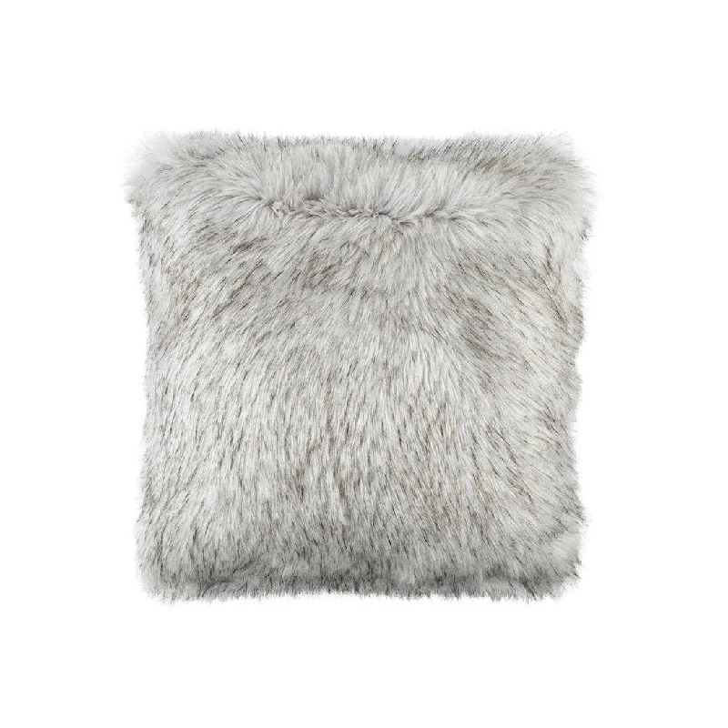 Last Chance Silver Faux Fur Euro Pillow by Lili Alessandra