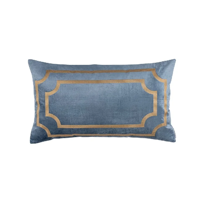 Big Discounts Soho Blue & Gold Antique Large Pillow by Lili Alessandra
