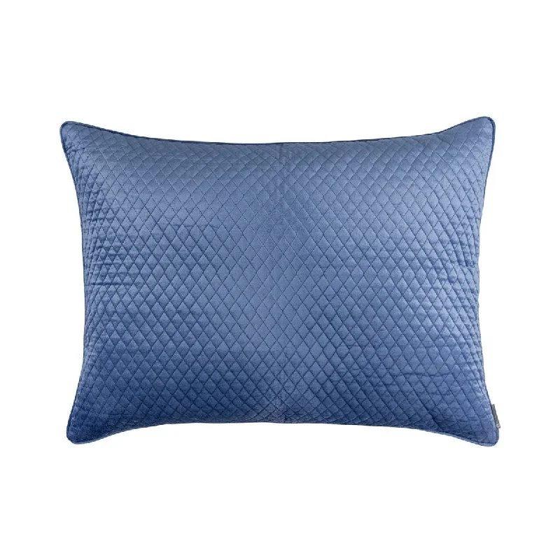 Sale Event Valentina Azure Quilted Luxe Euro Pillow by Lili Alessandra