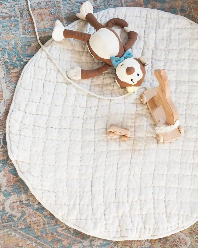 Weekend Bargains Await You Linen Quilted Play Mat In Natural