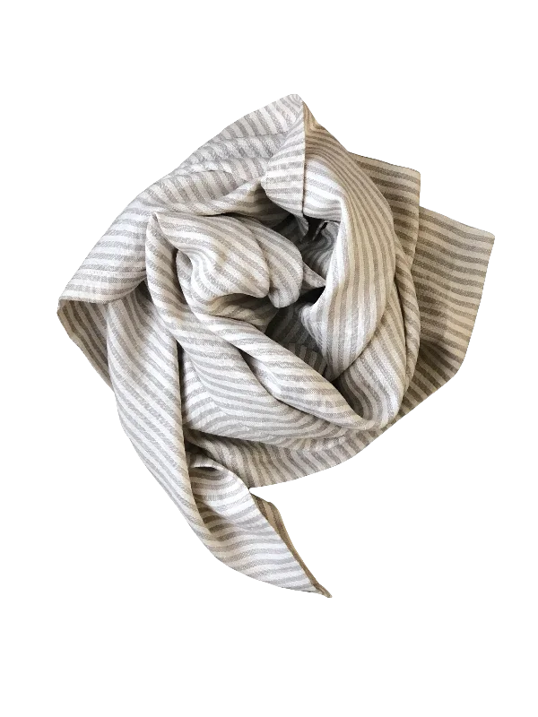 Super Sale Linen Swaddle Blanket in Earth Stripe
