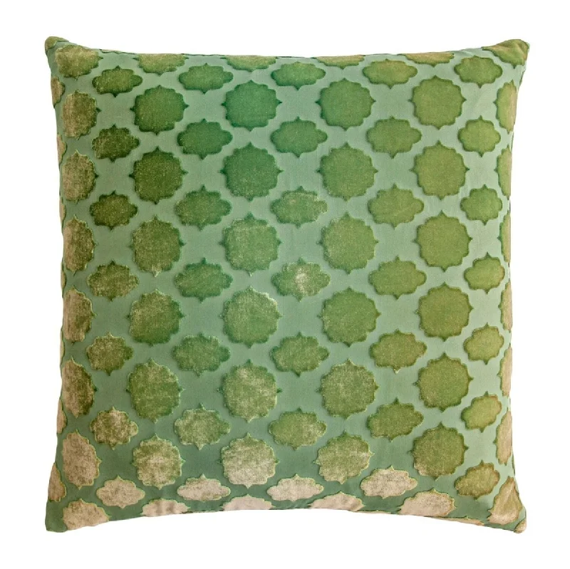 Online Exclusive Mod Fretwork Grass Velvet Pillows by Kevin O'Brien Studio
