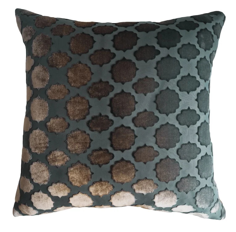 Weekend Flash Sale Mod Fretwork Gunmetal Velvet Pillows by Kevin O'Brien Studio