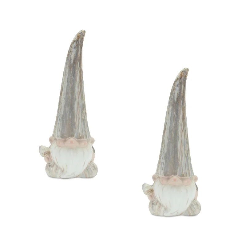 Incredible Offers Modern Marble Finish Terra Cotta Gnome Figurine (Set of 2)