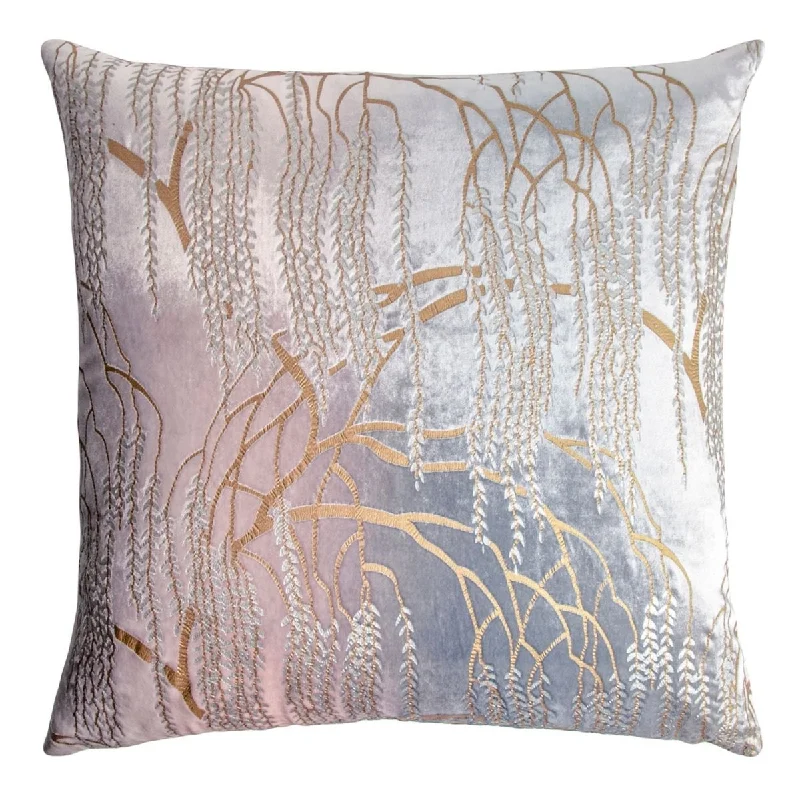 Special Discount Willow Metallic Moonstone Velvet Pillow by Kevin O'Brien Studio