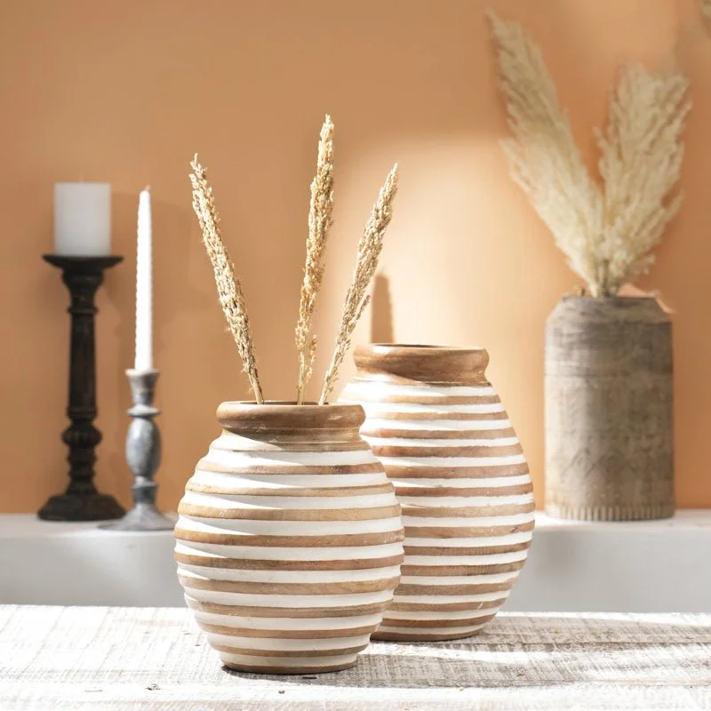 Can't Miss Nifa Round Mango Wood Vase