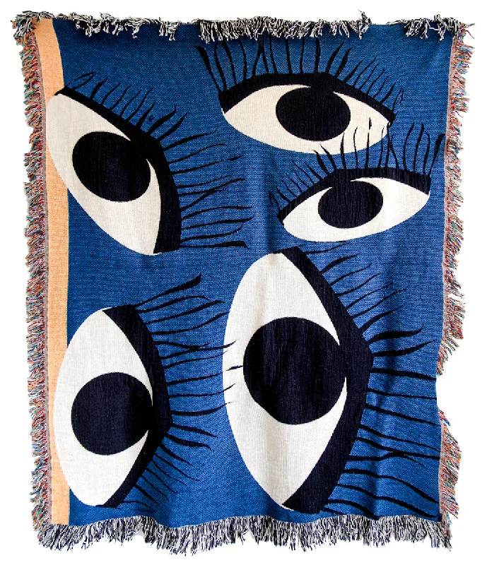 Final Clearance Old Blue Eyes Woven Throw Blankets