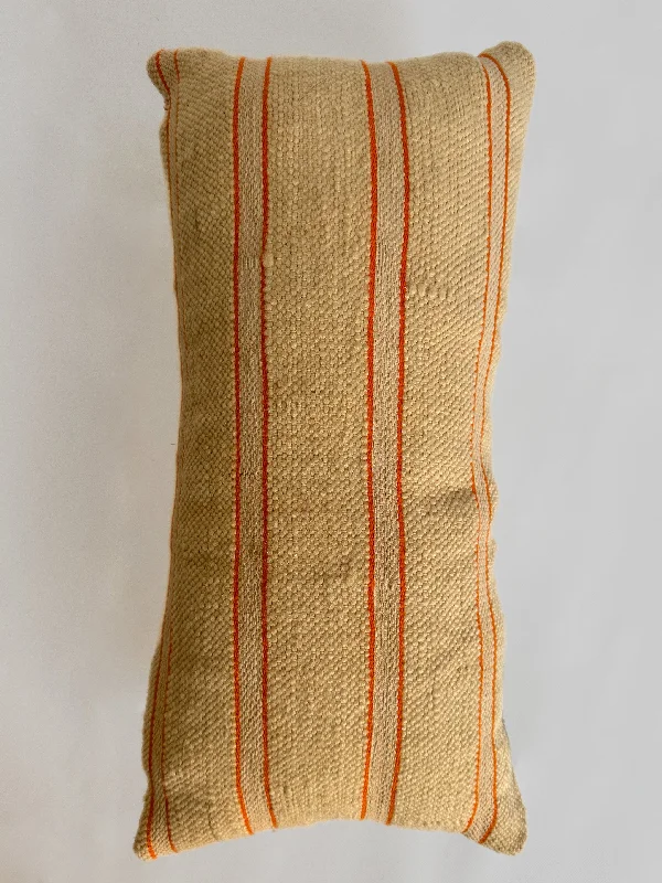 Bargain Bin Ouaouzguiti Association's Striped Hanbel Pillow - Orange