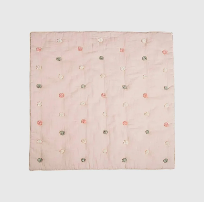 Weekend Shopping Bliss Parker Pom Pom Blanket In Pink