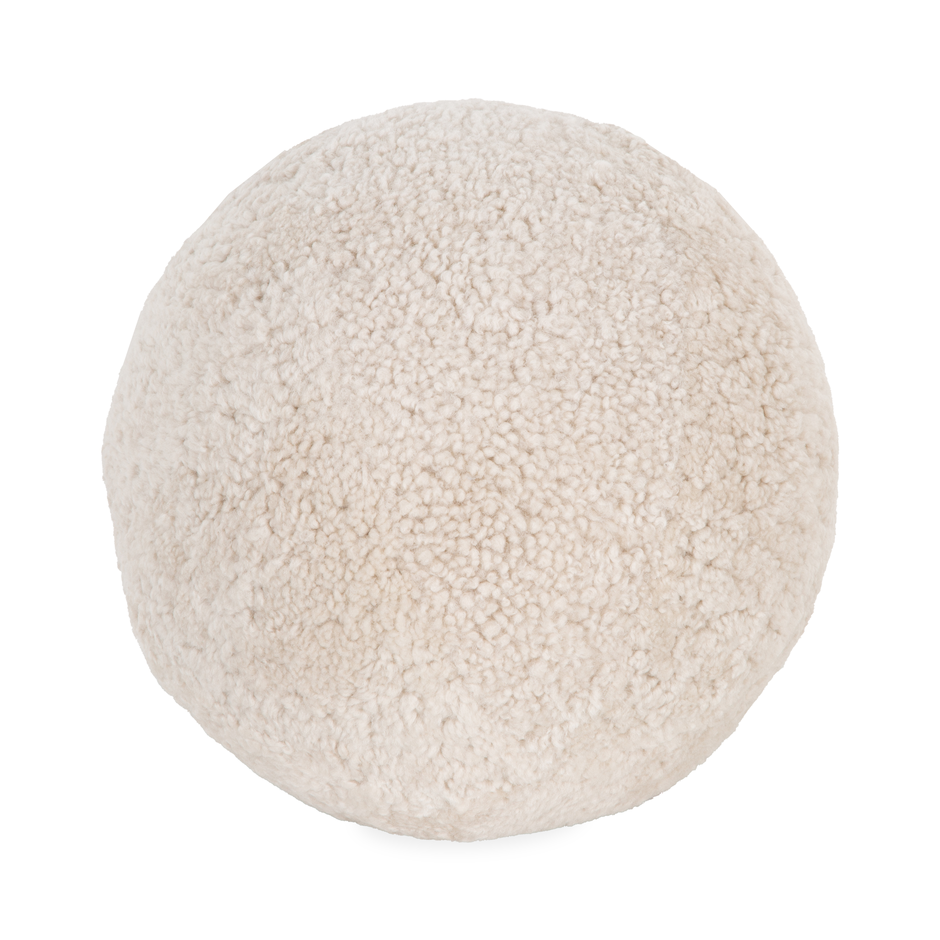 Markdown Madness Round Sheepskin Pillow