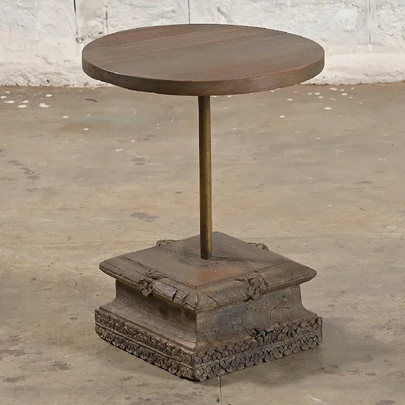 Super Bargain Round Teak Side Table