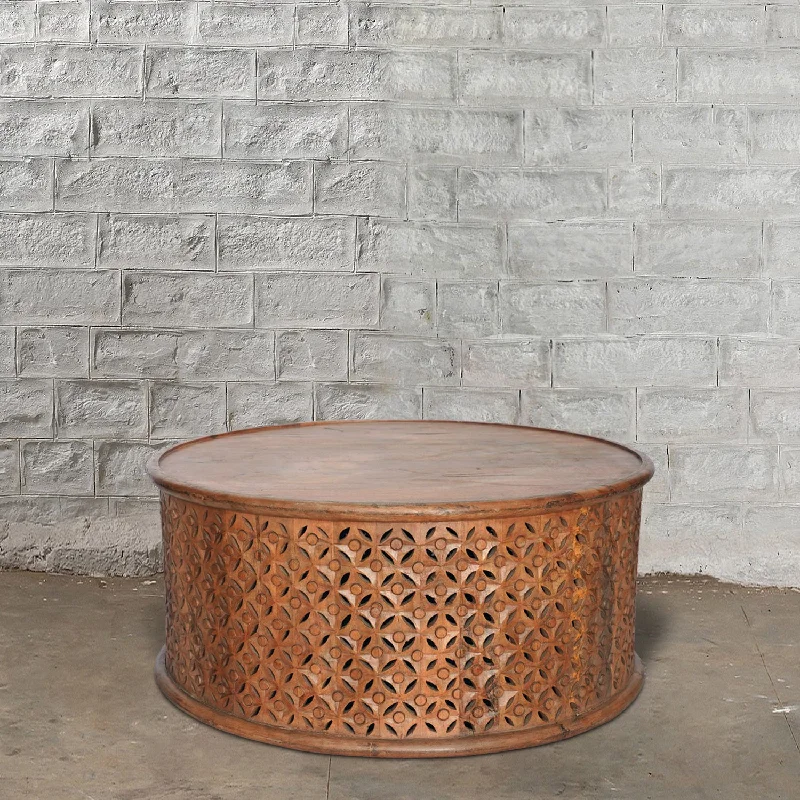 Act Fast Round Wooden Jali Table