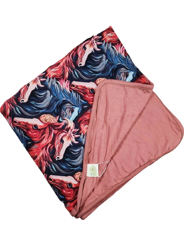 Weekend Savings Bonanza Running Free Bamboo Blanket In Red