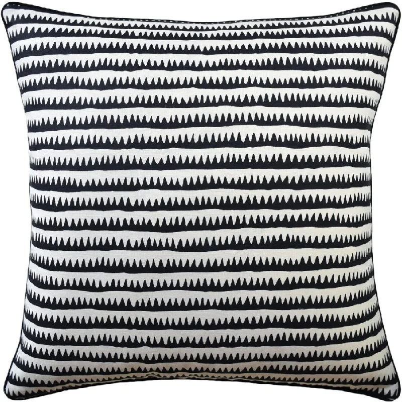 Weekend Specials Just for You Corfu Stripe Black Pillow by Ryan Studio