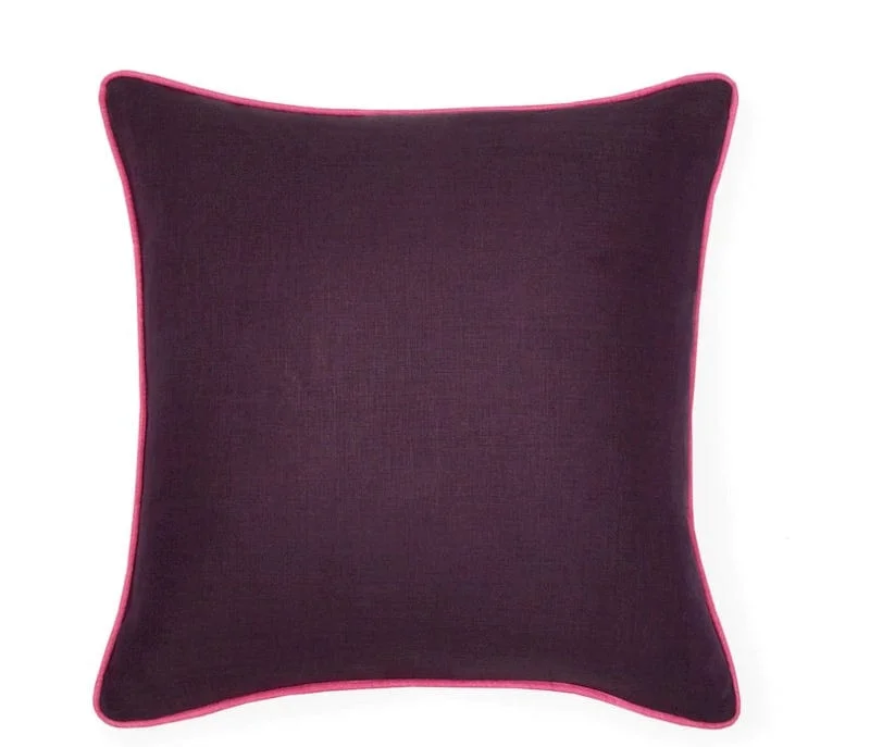 Weekend Deals to Make You Smile Manarola Aubergine & Flamingo Decorative Pillow by Sferra