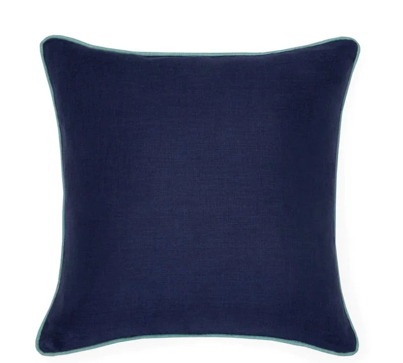 Make Your Weekend Count with Savings Manarola Midnight & Aqua Decorative Pillow by Sferra