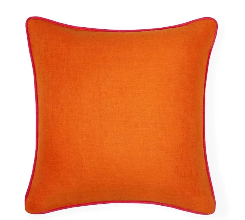 Take Advantage Manarola Tangerine & Raspberry Decorative Pillow by Sferra