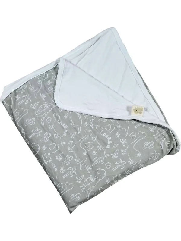 Weekend Savings Extravaganza Sleepy-Saurus Bamboo Blanket In Grey